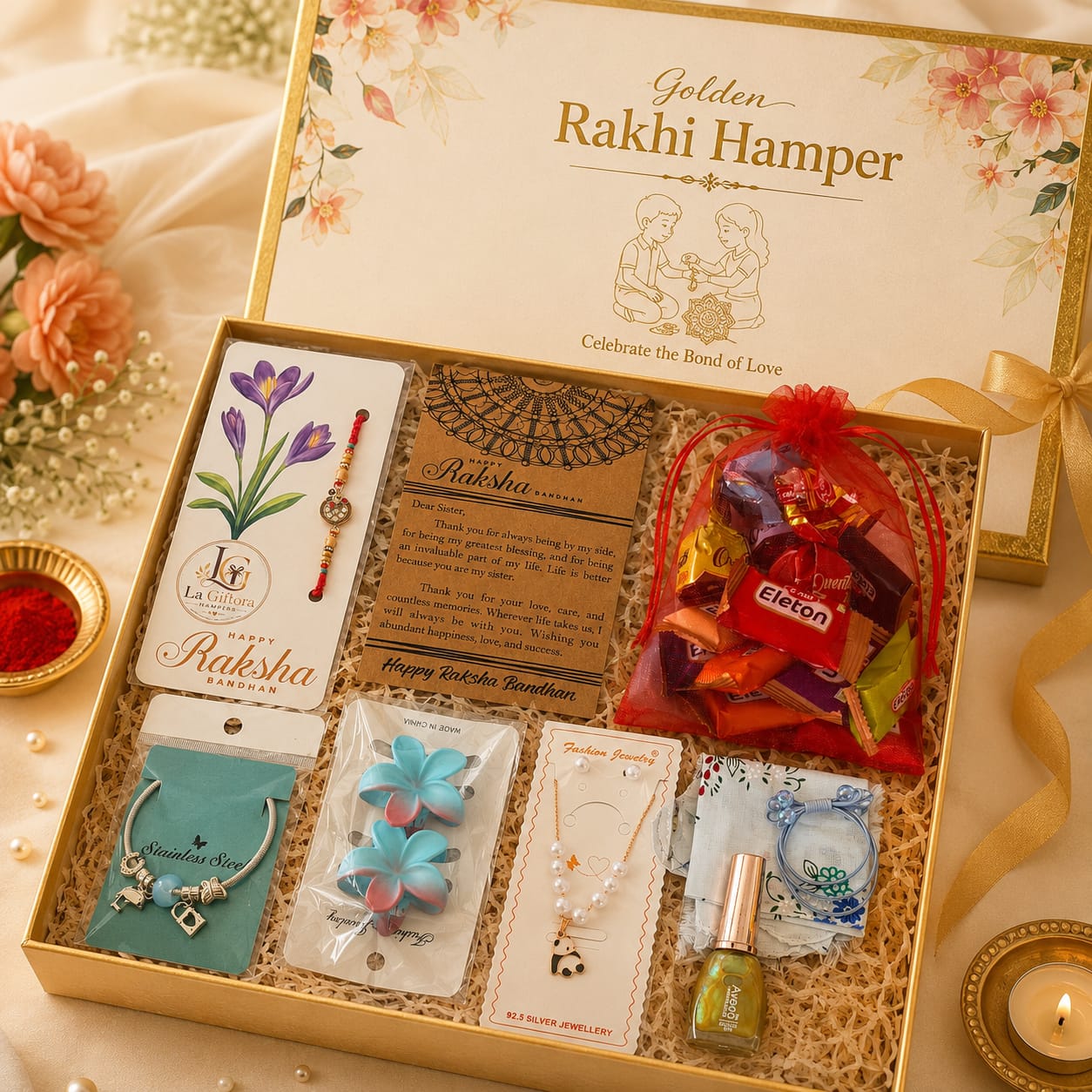 Golden Rakhi Hamper