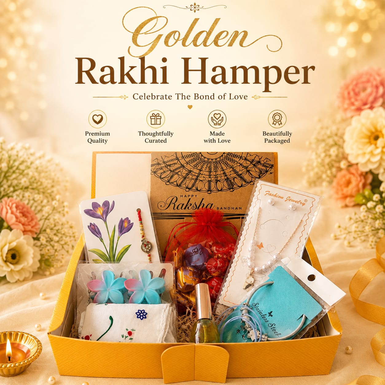 Golden Rakhi Hamper