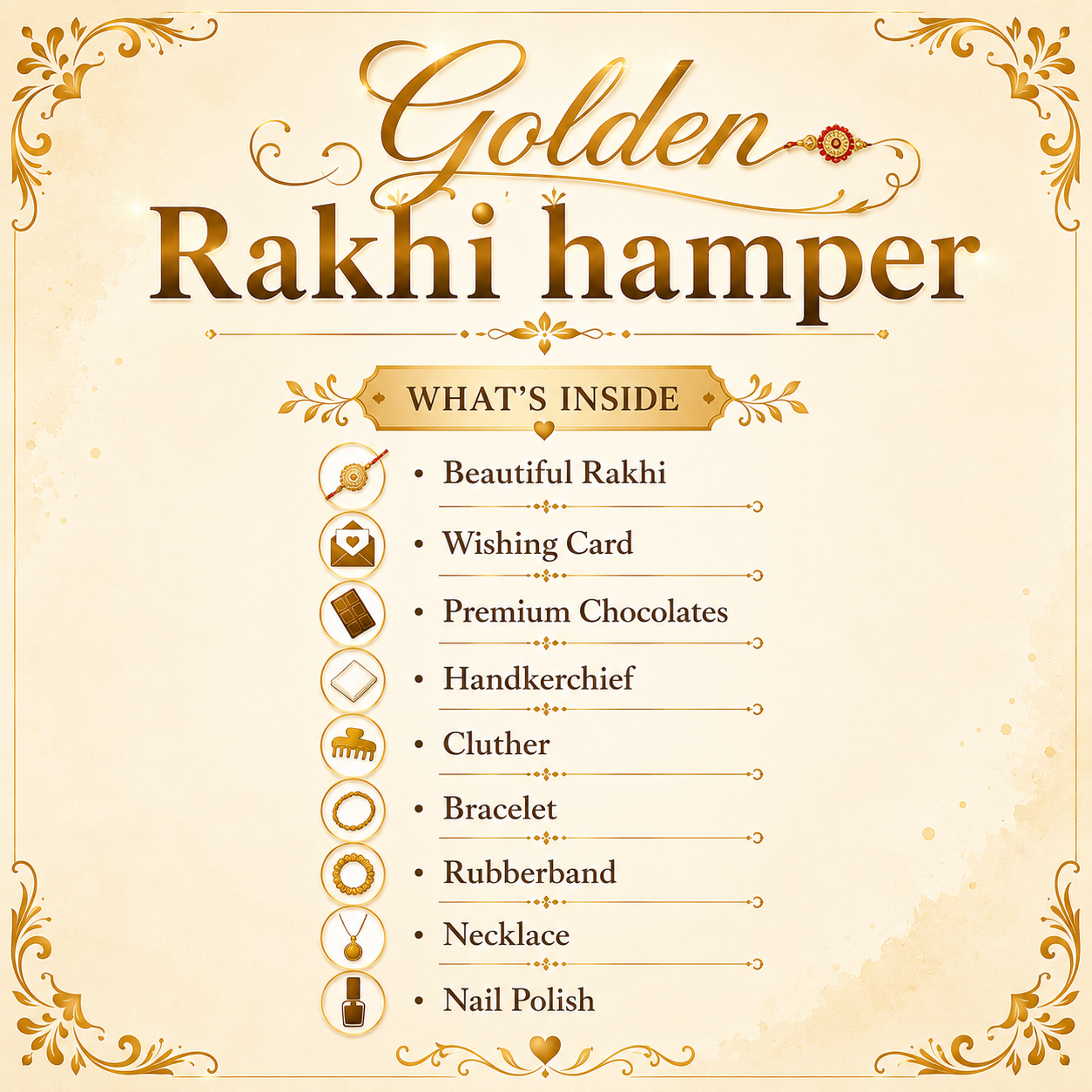 Golden Rakhi Hamper